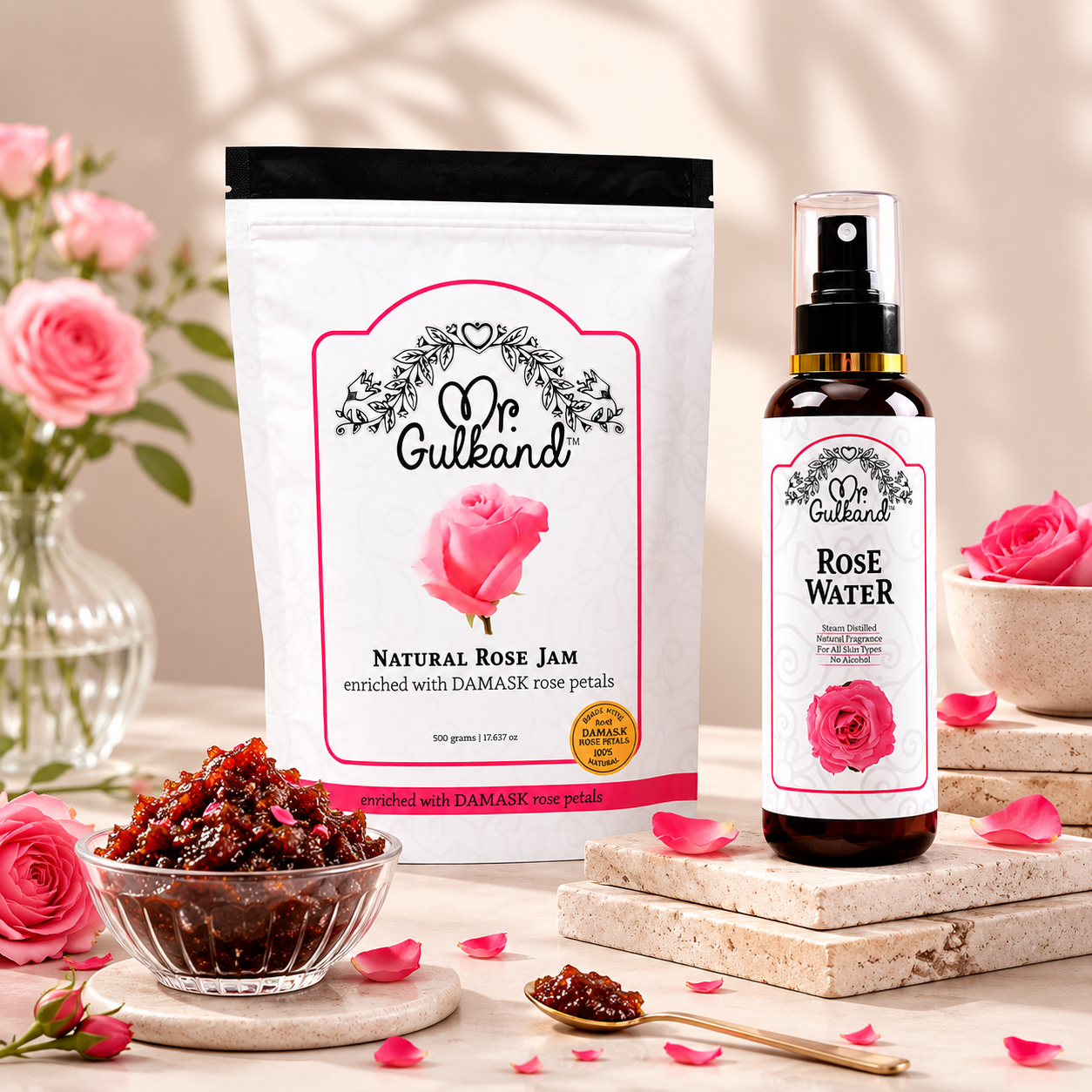 Natural 500g + Rose Water