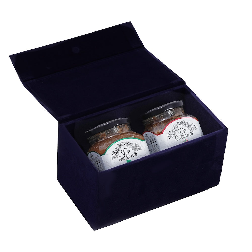 Combo of 2 Blue Velvet Box